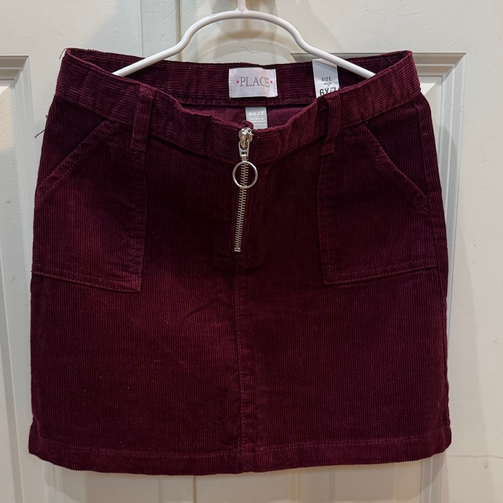 NWT Place Dark Red Corduroy Mini Skirt Size 6/7
